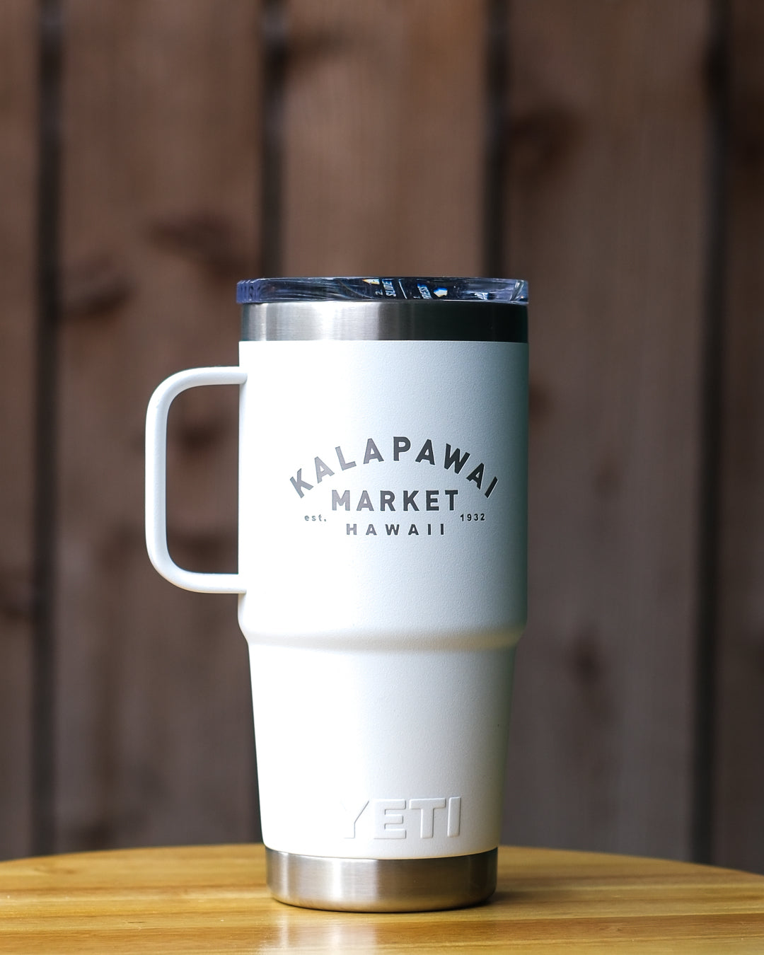 White 20oz Travel Mug with handle