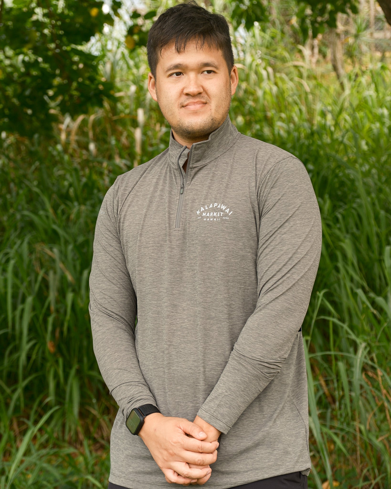 Anetik L/S Mens Qtr Zip (Dark Olive)