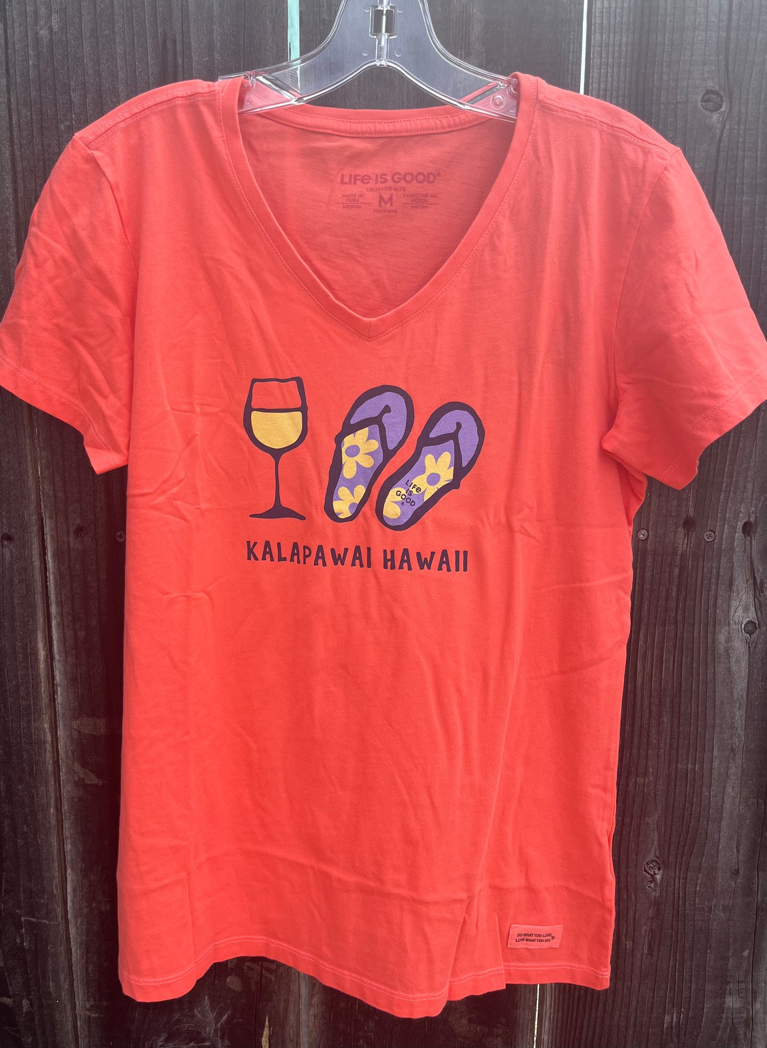 Life is Good Wine and Flip V-neck Tee