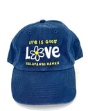 Life is Good dad hat, blue love